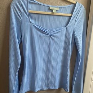 Women's Blue Ribbed Top